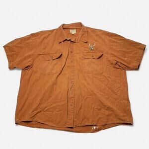 Cabela’s Rust Orange Short Sleeve Button Shirt 4XL Tall Outdoors